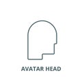 Avatar head  line icon, vector. Avatar head  outline sign, concept symbol, flat illustration Royalty Free Stock Photo