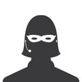 Avatar head profile silhouette call center thief mask female pic