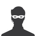 Avatar head profile silhouette call center thief mask male pict Royalty Free Stock Photo