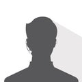 Avatar Head Profile Silhouette With Shadow Call Center Male Pic