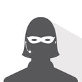 Avatar head profile silhouette with shadow call center thief mas Royalty Free Stock Photo