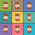 Avatar Hipster Face Expression Set