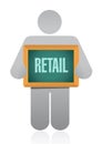 avatar holding retail sign concept illustration