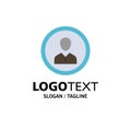 Avatar, Human, Man, People, Person, Profile, User Business Logo Template. Flat Color