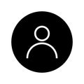 Avatar icon on black round. Avatar flat symbol