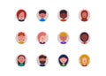 Avatar icons people faces set isolated on white backgroud Royalty Free Stock Photo