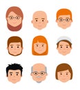 Avatar icons. People generations at different ages.