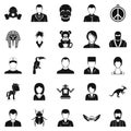 Avatar icons set, simple style Royalty Free Stock Photo
