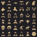 Avatar icons set, simple style Royalty Free Stock Photo