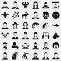 Avatar icons set, simple style Royalty Free Stock Photo