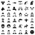 Avatar icons set, simple style Royalty Free Stock Photo