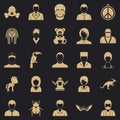 Avatar icons set, simple style Royalty Free Stock Photo