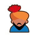 Avatar indian man bearded turban design