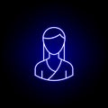 avatar karate line icon in blue neon style. Signs and symbols can be used for web logo mobile app UI UX