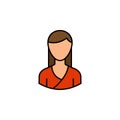 Avatar karate outline colored icon. Signs and symbols can be used for web logo mobile app UI UX