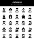 25 Avatar Lineal Fill icons Pack vector illustration Royalty Free Stock Photo