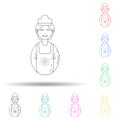 avatar maid multi color style icon. Simple thin line, outline vector of avatars icons for ui and ux, website or mobile application