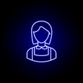 avatar maid outline icon in blue neon style. Signs and symbols can be used for web logo mobile app UI UX