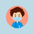 Avatar of a Male Nurse Character Royalty Free Stock Photo