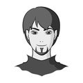 Avatar of a man with red eyes .Avatar and face single icon in monochrome style vector symbol stock illustration. Royalty Free Stock Photo