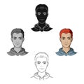 Avatar of a man with red hair.Avatar and face single icon in cartoon,black style vector symbol stock illustration. Royalty Free Stock Photo