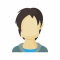 Avatar men teenager icon, cartoon style