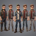 Teen Guy Characters Of A Video Game With Stylized Realism