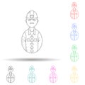 avatar miner multi color style icon. Simple thin line, outline vector of avatars icons for ui and ux, website or mobile Royalty Free Stock Photo