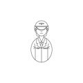 avatar pilot icon. Professions for mobile concept and web apps. Thin line icon for website design and development, app developmen