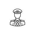 Avatar pilot outline icon. Signs and symbols can be used for web logo mobile app UI UX