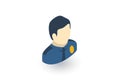 Avatar police officer isometric flat icon. 3d vector Royalty Free Stock Photo