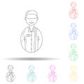 avatar postman multi color style icon. Simple thin line, outline vector of avatars icons for ui and ux, website or mobile