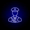 avatar postman outline icon in blue neon style. Signs and symbols can be used for web logo mobile app UI UX