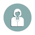 avatar of the professor icon in badge style. One of Avatars collection icon can be used for UI, UX