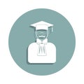 avatar of the professor icon in badge style. One of Avatars collection icon can be used for UI, UX