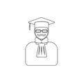 avatar of the professor outline icon. Element of popular avatars icon. Premium quality graphic design. Signs, symbols collection