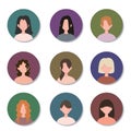 Avatar profile icons set  male icons without face. Royalty Free Stock Photo