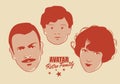 Avatar Retro Family. Cartoon faces woman, man and child retro style