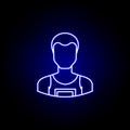 avatar runner line icon in blue neon style. Signs and symbols can be used for web logo mobile app UI UX