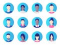 Avatar set. Group of working people diversity, diverse business men and women avatar icons. Vector illustration of flat Royalty Free Stock Photo