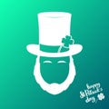 Avatar of silhouette Irishman. Happy St. Patrick`s Day.