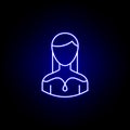 avatar skater line icon in blue neon style. Signs and symbols can be used for web logo mobile app UI UX