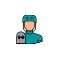 Avatar skater outline colored icon. Signs and symbols can be used for web logo mobile app UI UX