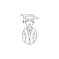 avatar student icon. Professions for mobile concept and web apps. Thin line icon for website design and development, app developm