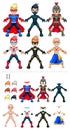 Avatar superheroes vector illustration, objects