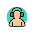 Avatar, Support, Man, Headphone Abstract Circle Background Flat color Icon Royalty Free Stock Photo