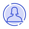 Avatar, Support, Woman Blue Dotted Line Line Icon