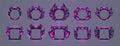 Avatar tech frames. Futuristic game sci fi borders, cyber technology ui asset hud elements user level rank frame space