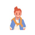 Avatar of trendy fashion smart preteen girl child cartoon character looking happy and smiling