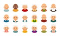 Avatar user old people. Web icon set. Modern illustration with male and female avatar user elderly people. Collection happy and Royalty Free Stock Photo